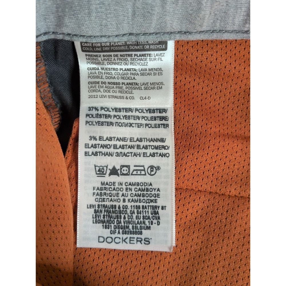 Docker‎ Men's Straight Fit Flat Front Pants Size 32x32 Gray New With Tags - Picture 5 of 6